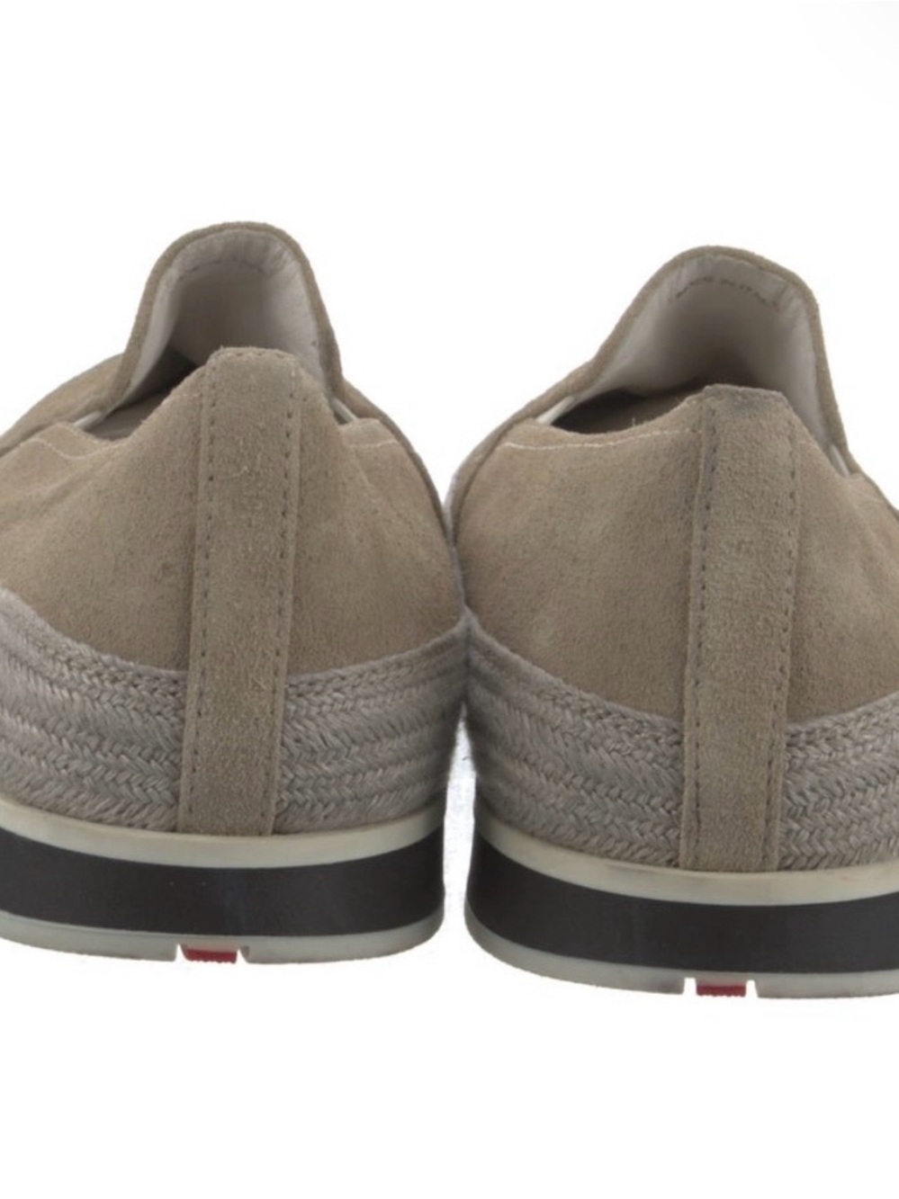 Prada Beige Suede Slip-On Loafers